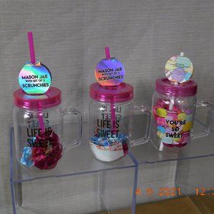 Mason Jar Travel Cup & Hair Accessories Gift Set
